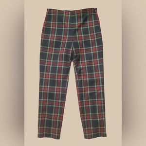 J.Crew Plaid Pants, Red and Green, Size 0